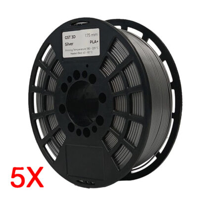 GST3D PLA+ Filament - Ezüst - 5 x 1 kg